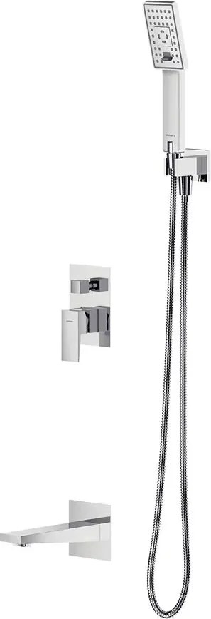 Baterie cada - dus incastrata Omnires Fresh cu corp ingropat  si set de dus