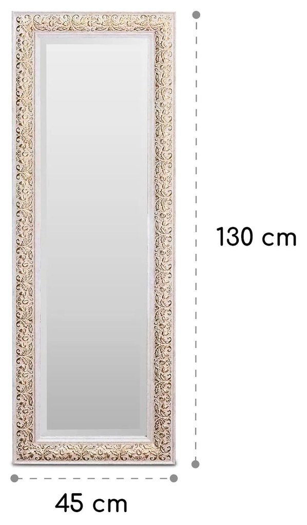 Greenford Zrkadlo s dreveným rámom obdĺžnikové 130 x 45 cm Vintage