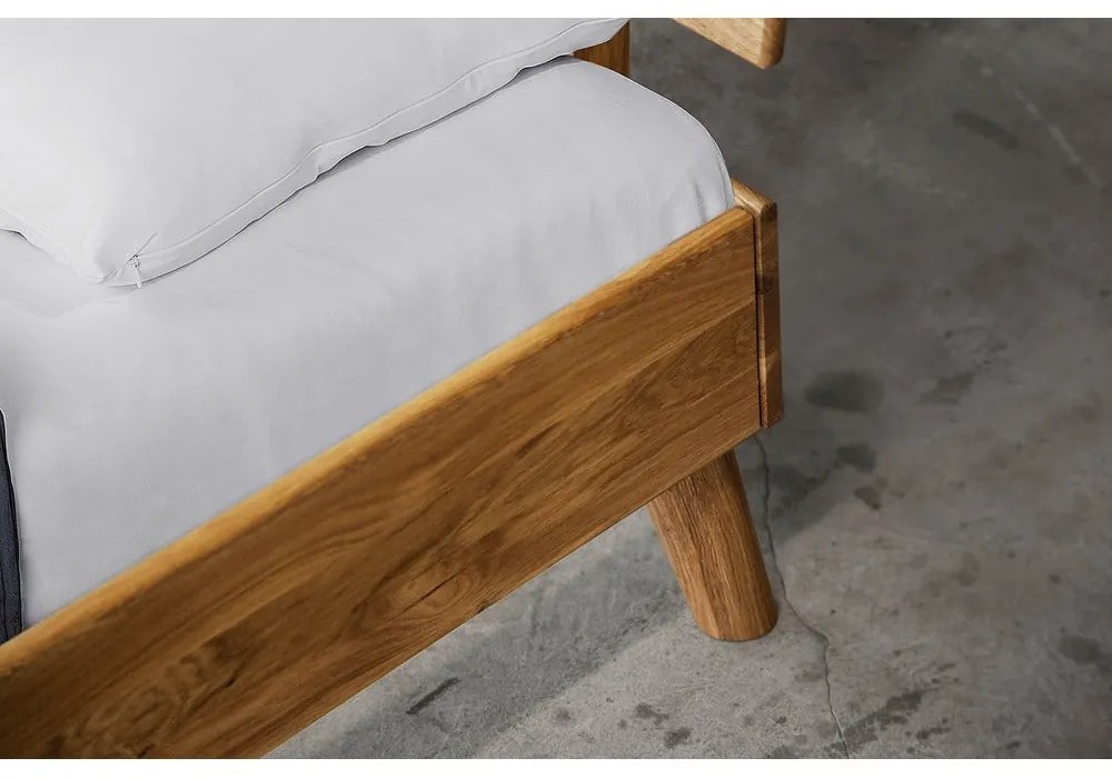 Pat dublu din lemn de stejar 180x200 cm Greg 2 - The Beds