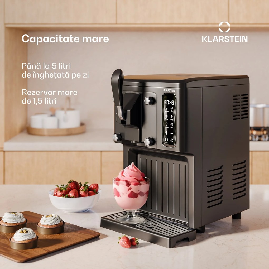 Klarstein Mașină de făcut înghețată Sweet Sundae, înghețată, smoothie-uri și milkshake-uri, curățare automată