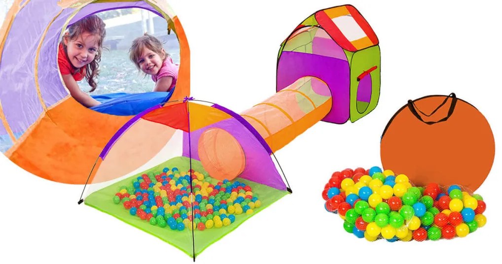 Cort si spatiu de joaca pentru copii cu 200 buc bile cadou