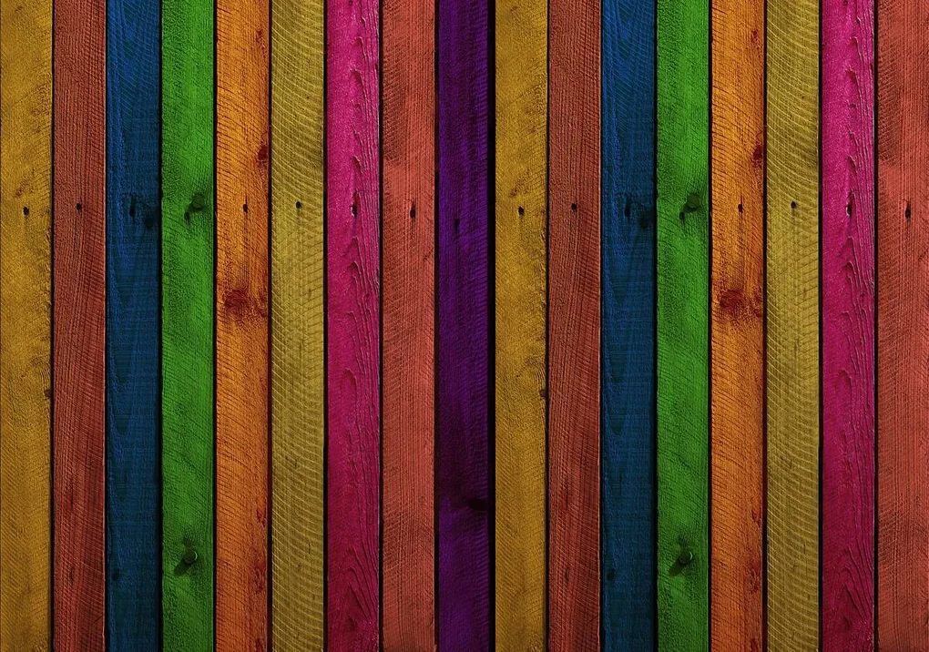 Fototapet - Scândură colorată (254x184 cm), în 8 de alte dimensiuni noi