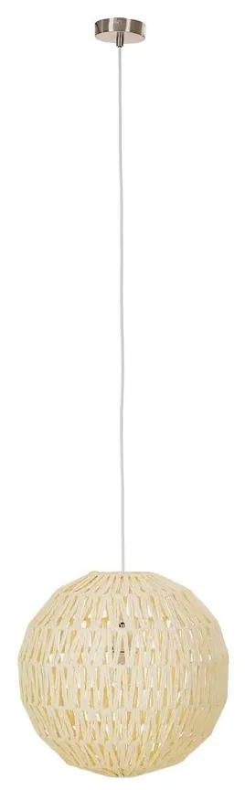 Lustra tip pendul Heckla Ball tesatura/metal, bej, 1 bec, diametru 40 cm, 220 V