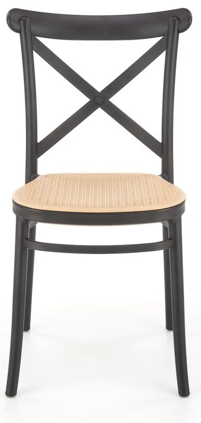 Scaun de bucaterie Nikola, ratan / negru