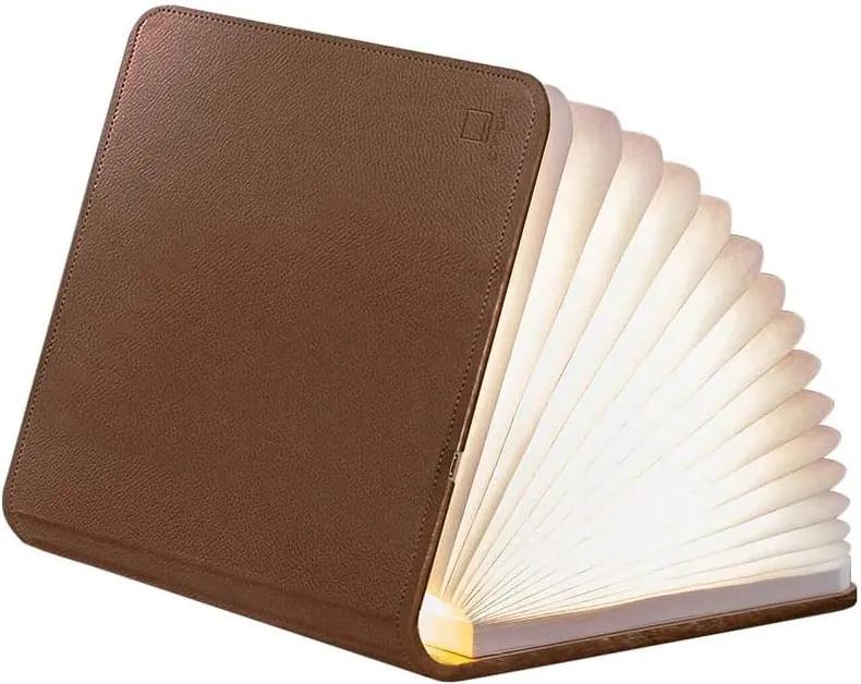 Veioză de birou cu LED Gingko Booklight Large, formă de carte, maro