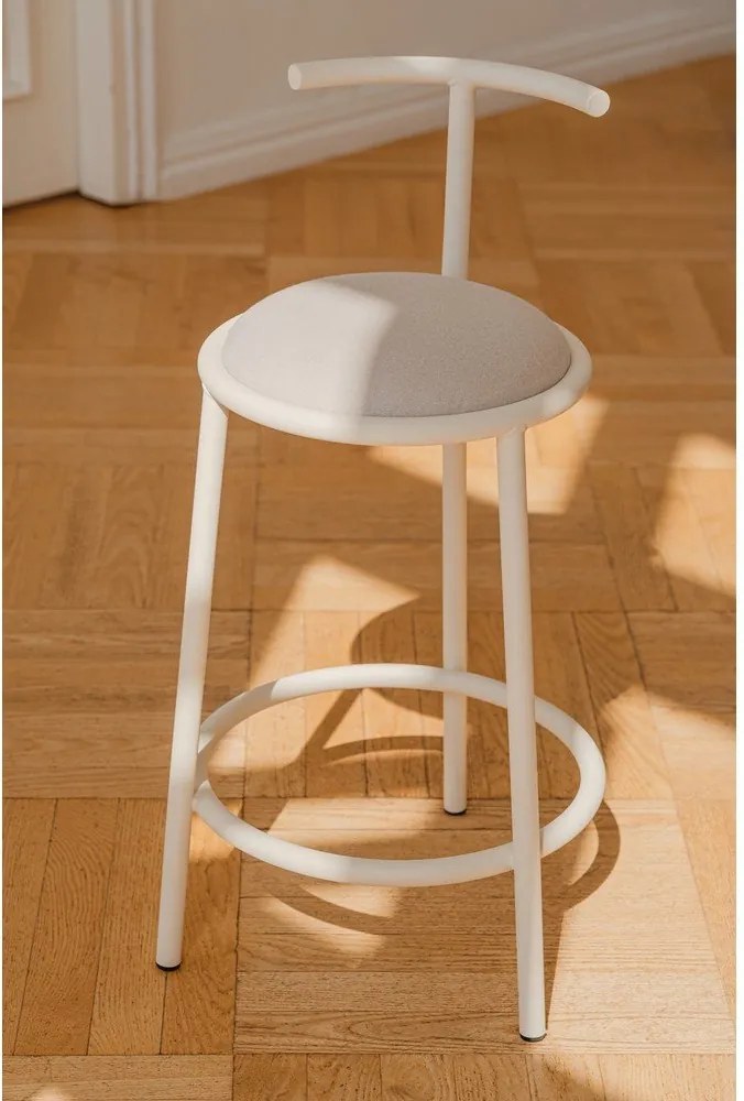 Scaun de bar bej din metal (înălțime șezut 68 cm) Hogo – noo.ma