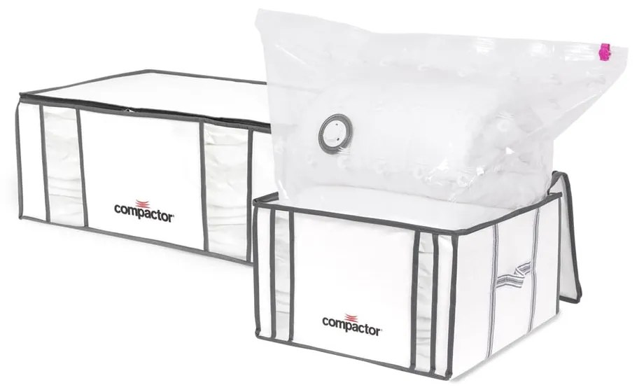 Set 2 cutii de depozitare cu vid pentru haine Compactor Life 3D