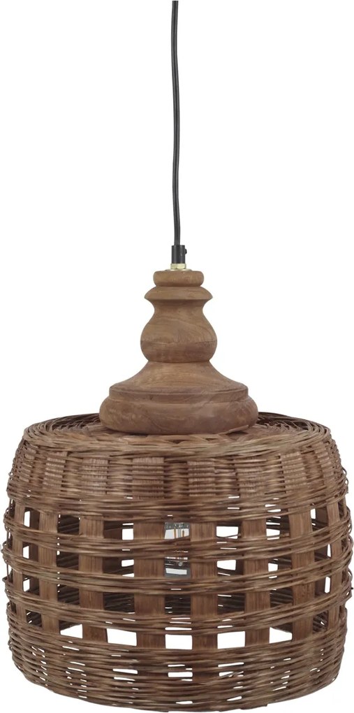 Lustra împletita manual din rattan si rachita, D31 cm
