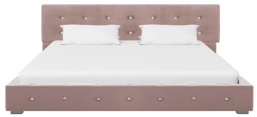 280399 vidaXL Cadru de pat, roz, 140 x 200 cm, catifea