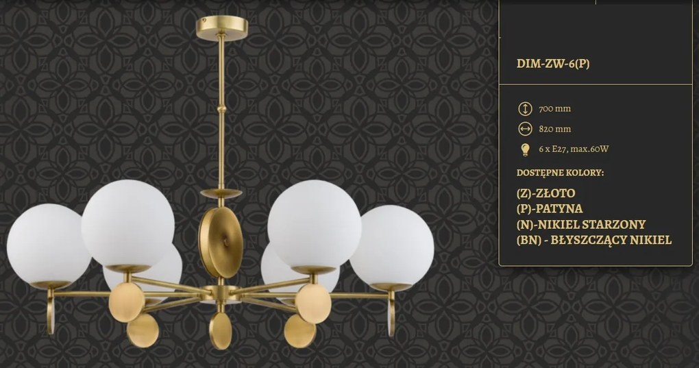 Candelabru 6 brate design clasic din alama DIMARO