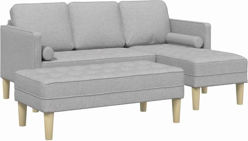 vidaXL Set de canapea cu pernă 2 pcs Gri nori Poliester