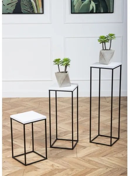 Suport flori BASICLOFT 80x24 negru/alb