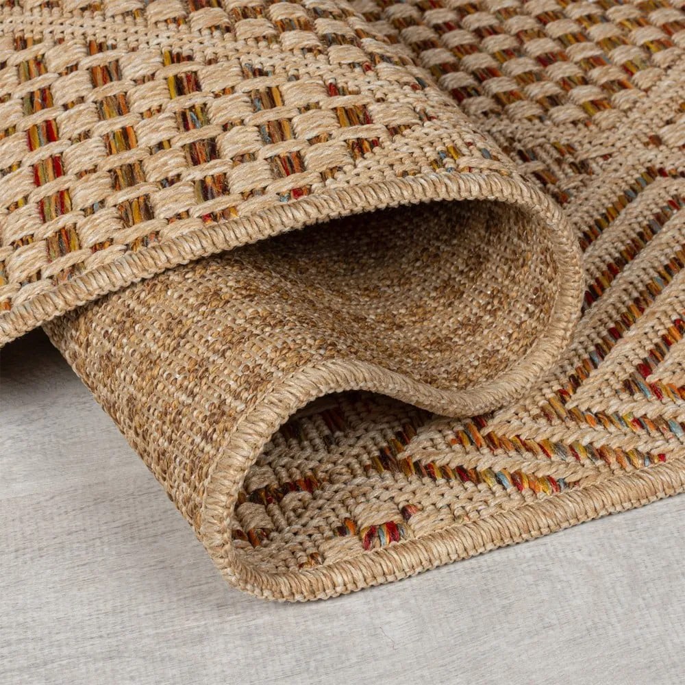 Covor tip traversă de exterior în culoare naturală 80x230 cm Nora Diamond – Flair Rugs