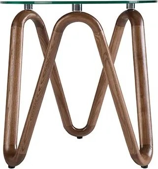 Masuta auxiliara design modern Walnut Round Corner