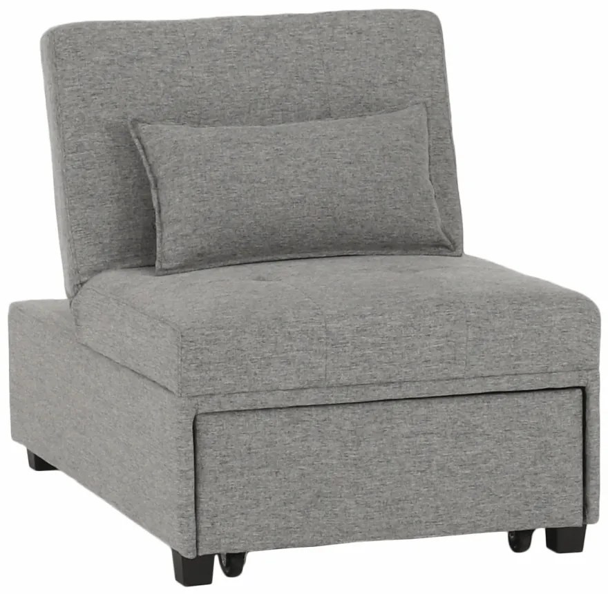 Fotoliu extensibil, material textil gri deschis, OKSIN