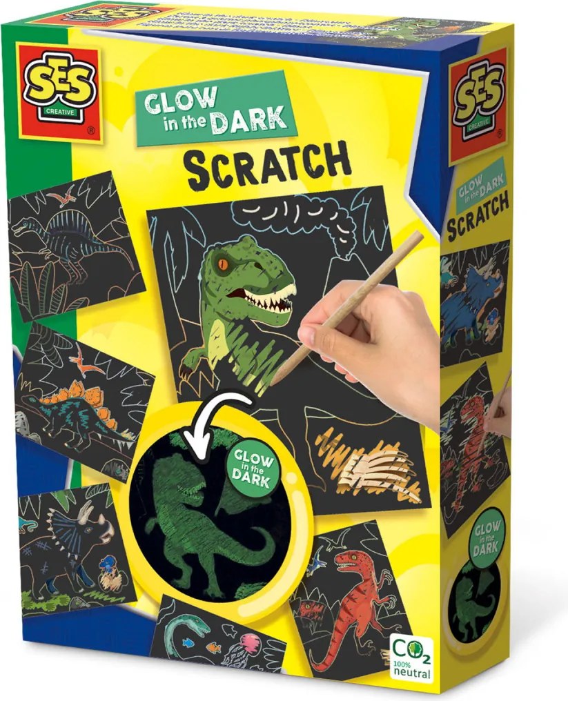 Set creativ - Razuieste Dinozauri Glow-in-the-Dark