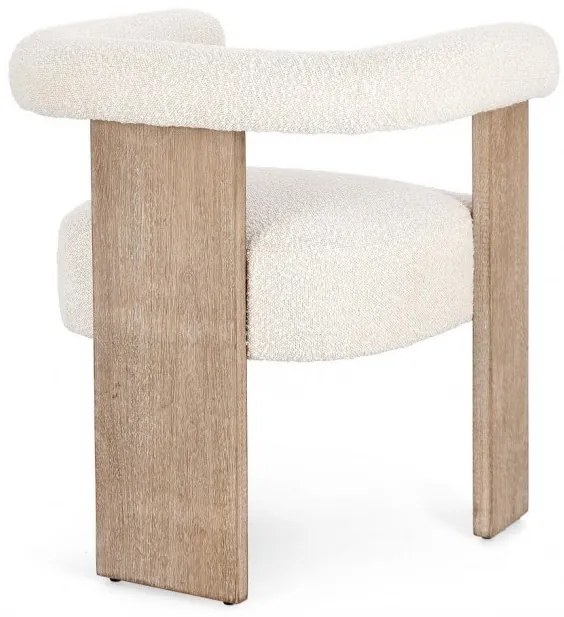 Scaun cu brate, alb natural, 70x60x71 cm, Agape, Bizzotto