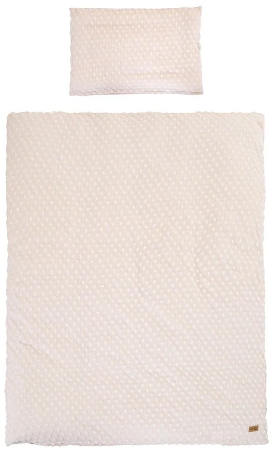 Lenjerie de pat pentru copii bej din amestec de bumbac pentru pătuț 100x135 cm Frosty Almond – Roba