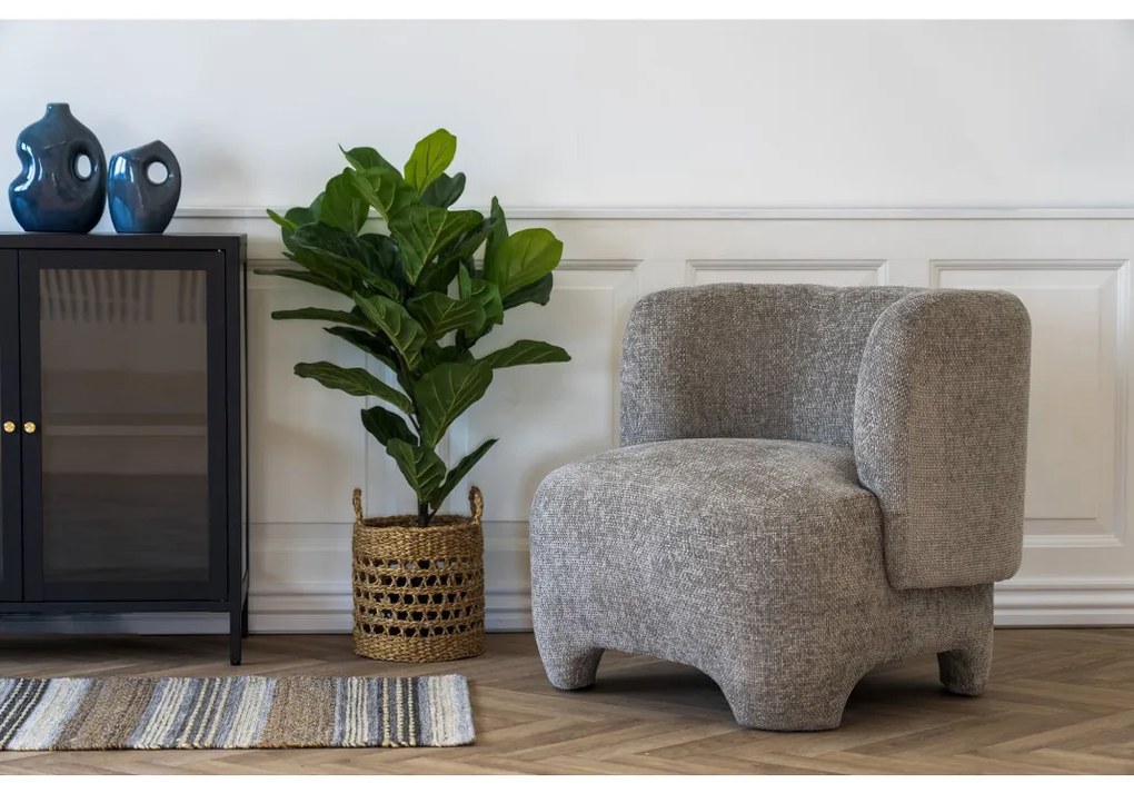 Fotoliu Nazare, tesatura bej cu picioare negre