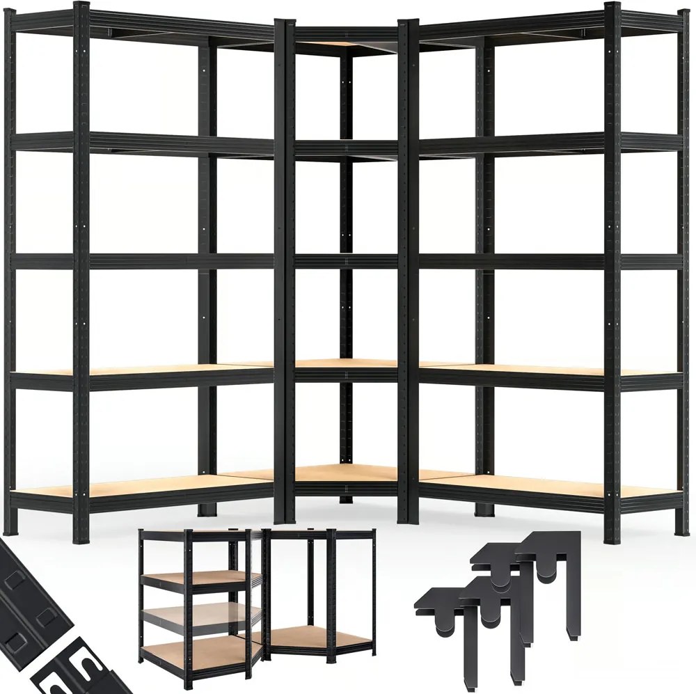 Raft cu capacitate mare HEAVY, max. 875kg, 90x40x180cm, negru Jurhan