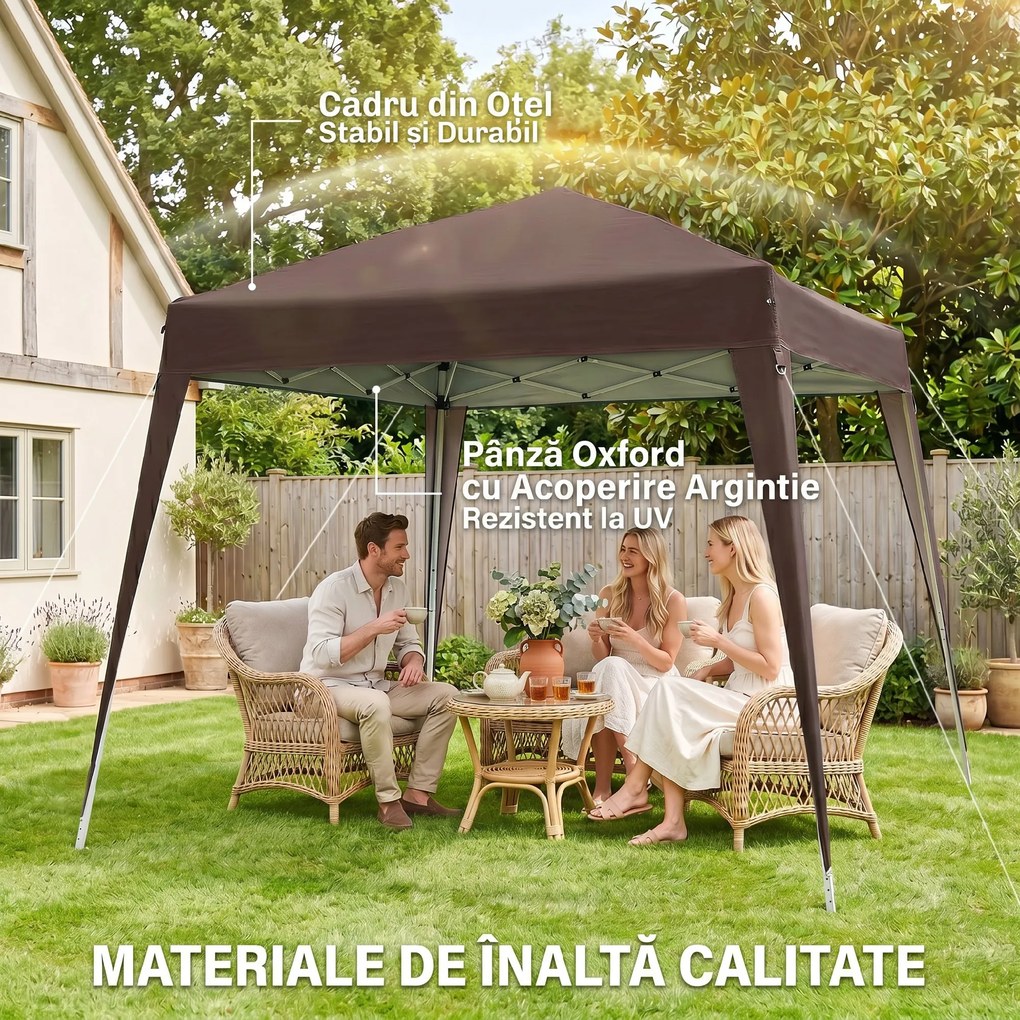 Outsunny Foisor Pliabil 2.4x2.4m, Foisor de Gradina Structura | Aosom Romania