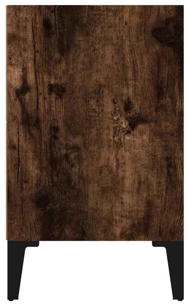 Noptiera cu picioare din metal, stejar afumat, 40x30x50 cm 1, Stejar afumat