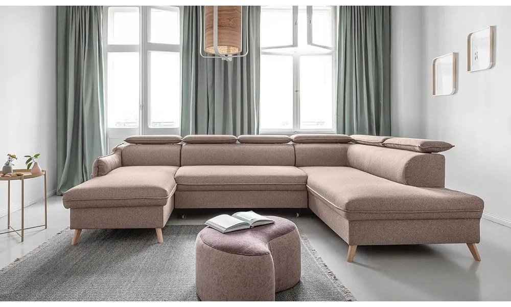 Colțar bej extensibil (cu colț pe partea dreaptă) Sweet Harmony – Miuform