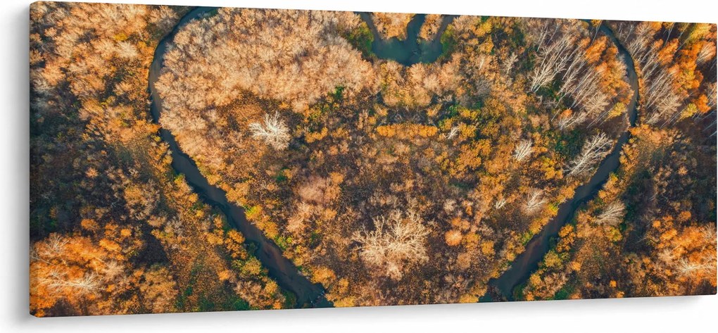 Tablou - Râu în formă de inimă (120x50 cm)