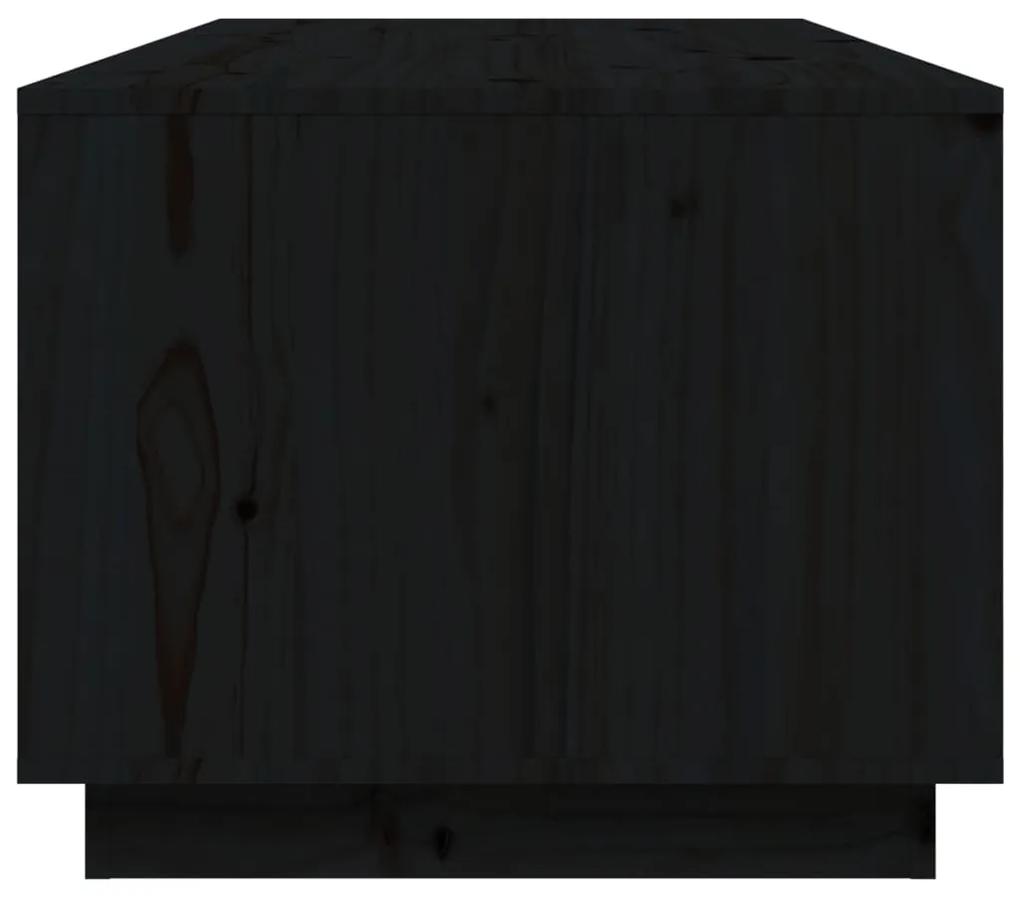 Masuta de cafea, negru, 100x50x41 cm, lemn masiv de pin Negru, 1