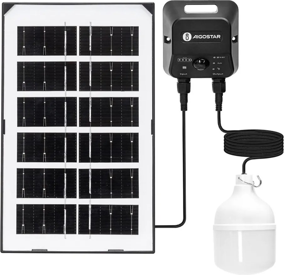 Aigostar - Lustră solară LED cu senzor LED/35W/12V 3000 mAh 6500K Ø 10 cm