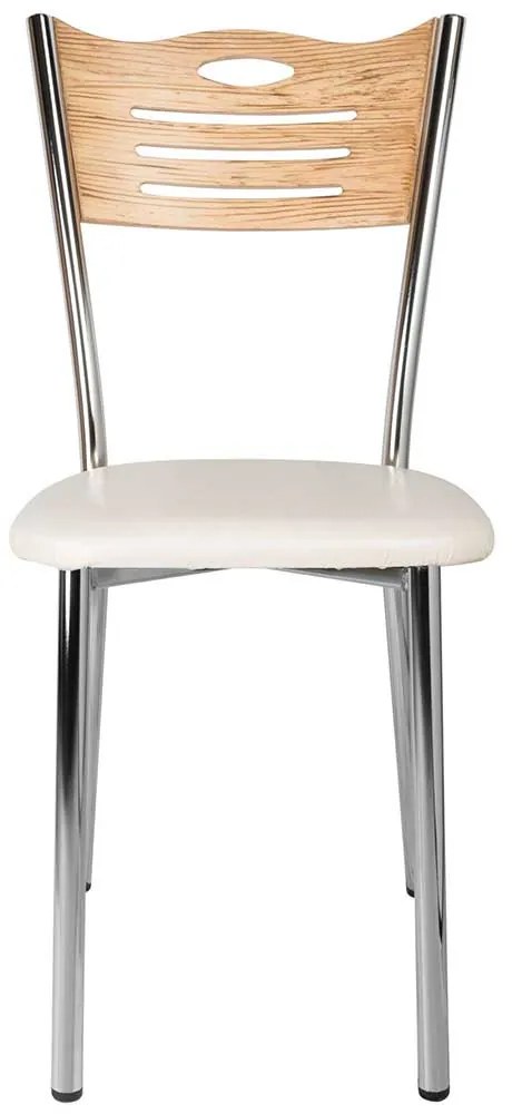 SCAUN KARYA MARO, CADRU METALIC, SEZUT TAPITAT PIELE ECOLOGICA EB003