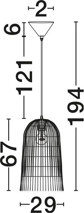 Lustra suspendata stil natural ratan maro VENA