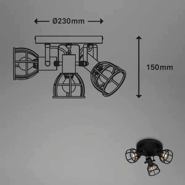 Spot Briloner 2669-035 RETRO 3xE14/25W/230V