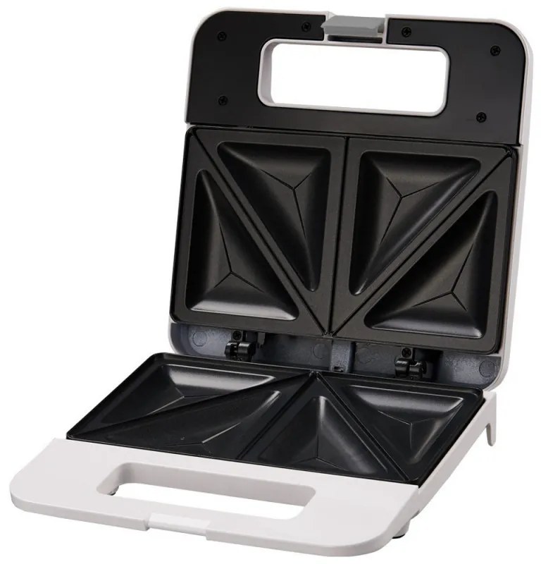 Sandwich toaster Esperanza EKT010W Parmigiano, 1000W, Patru sandwich-uri, plăci de teflon, alb