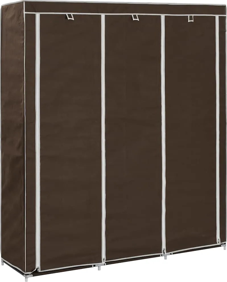 vidaXL Dulap cu bare și compartimente, maro, 150x45x175 cm, textil