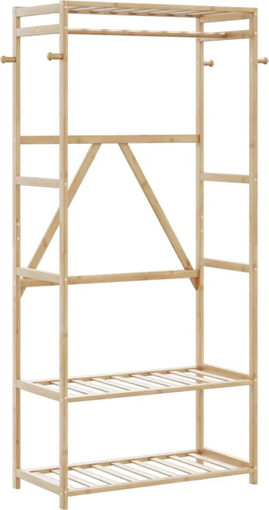 vidaXL Cuier pentru haine cu rafturi, 80x40x175 cm, bambus