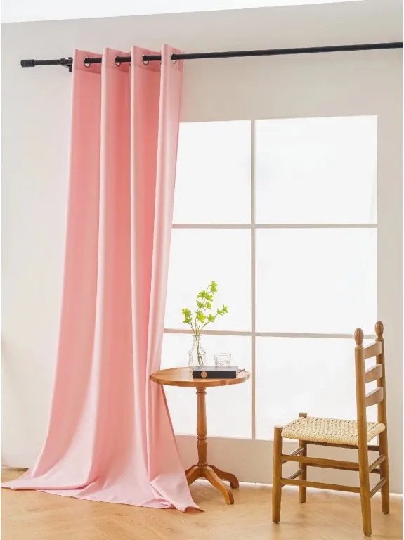 Perdea OXFORD LIGHT 140x250 cm, roz Agatat: Inele metalice