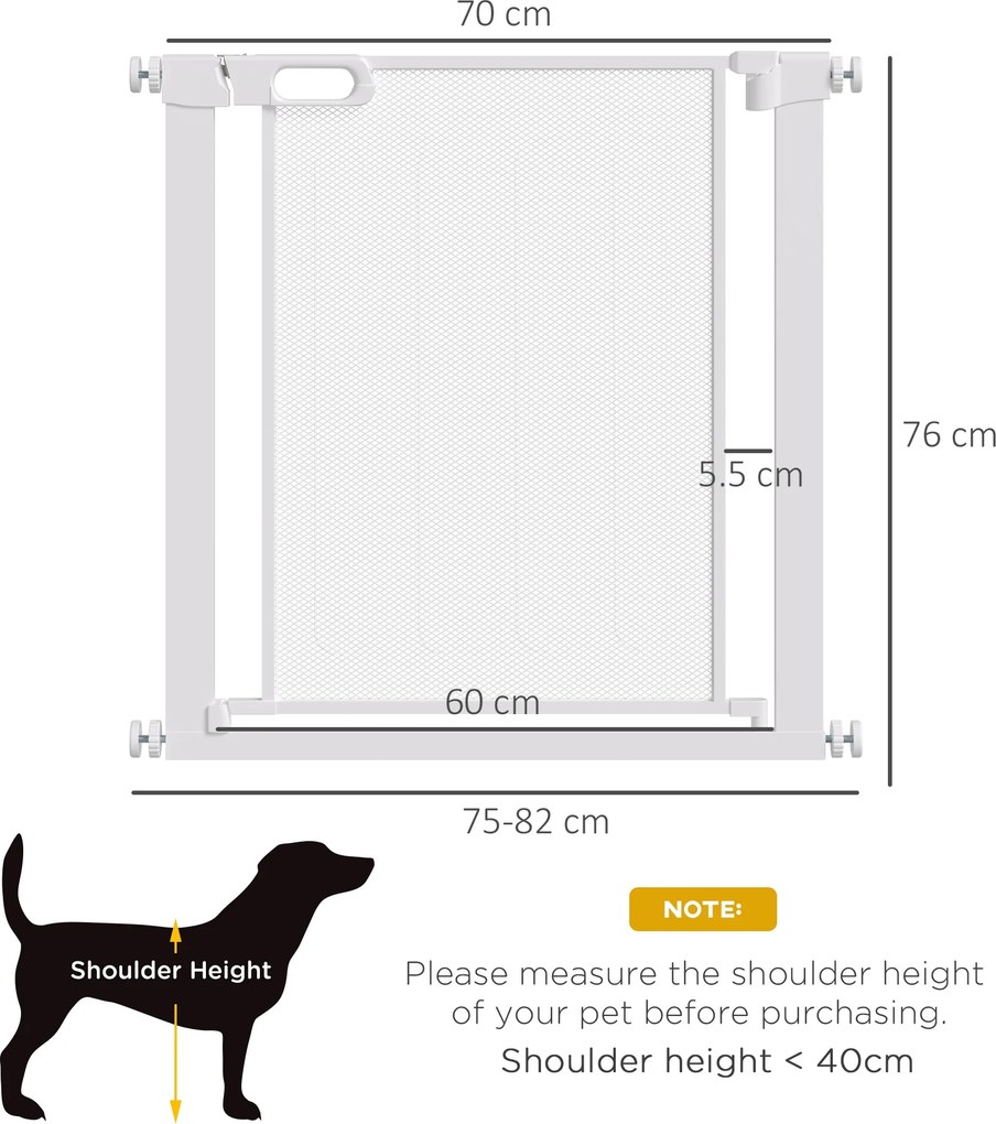 PawHut Poarta Siguranta Reglabila 75‑103 cm | Aosom Romania