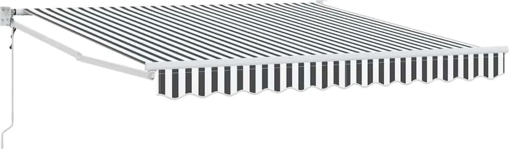 vidaXL Copertină retractabilă antracit/alb, 3x2,5 m, textil/aluminiu