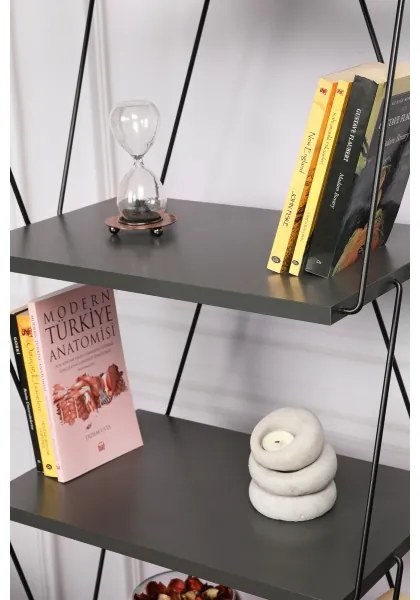 Bibliotecă BALABAN 165x48 cm antracit/neagră