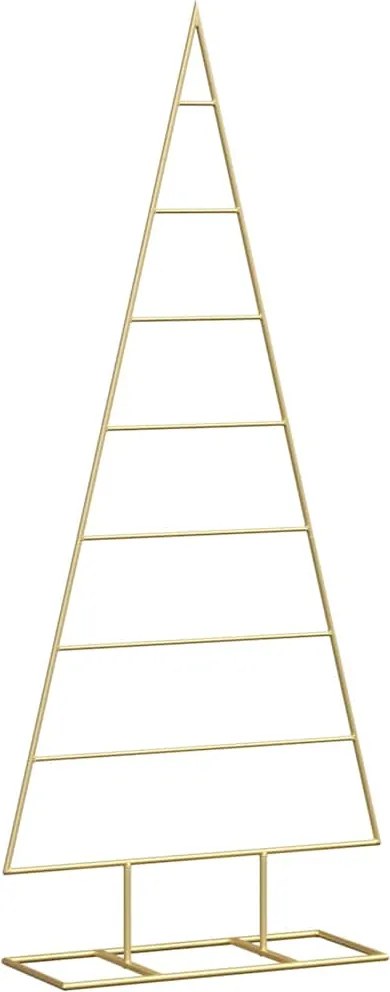 vidaXL Pom de Crăciun din metal Auriu 125 cm Oțel vopsit în pulbere