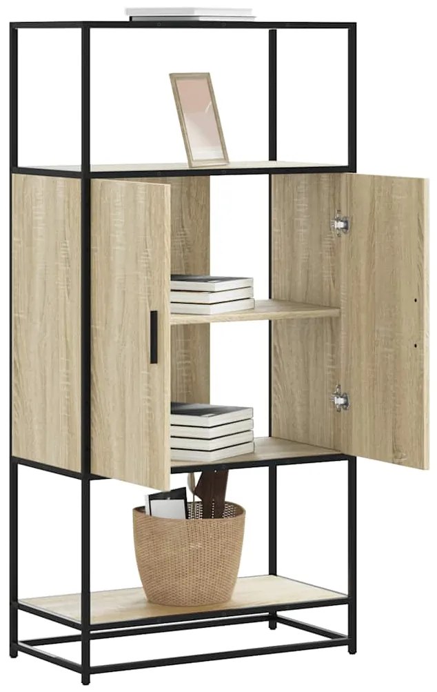 vidaXL Dulapuru Stejar Sonoma 68x35x139 cm lemn și metal prelucrat
