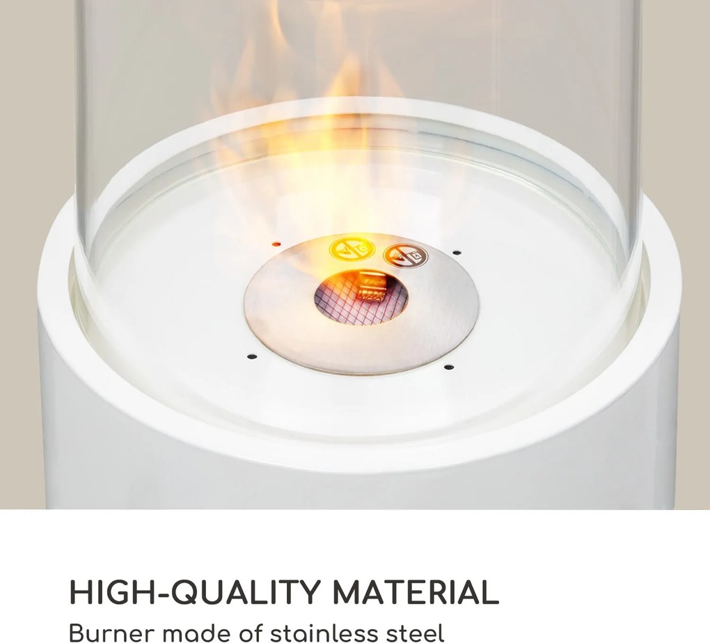 Blumfeldt Fiamme Tamburo, șemineu cu etanol, arzător inox, 0,8 litri, timp de ardere 4-5 ore.
