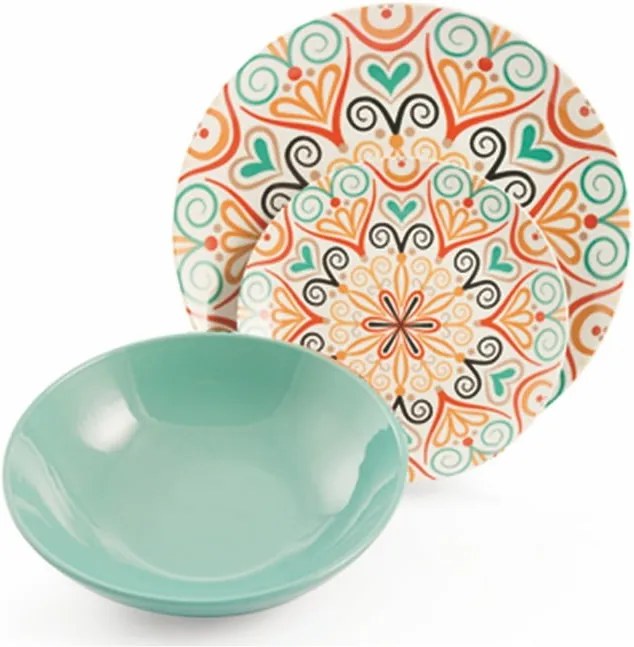 Set veselă din gresie și porțelan 18 piese Villa d'Este Sharm