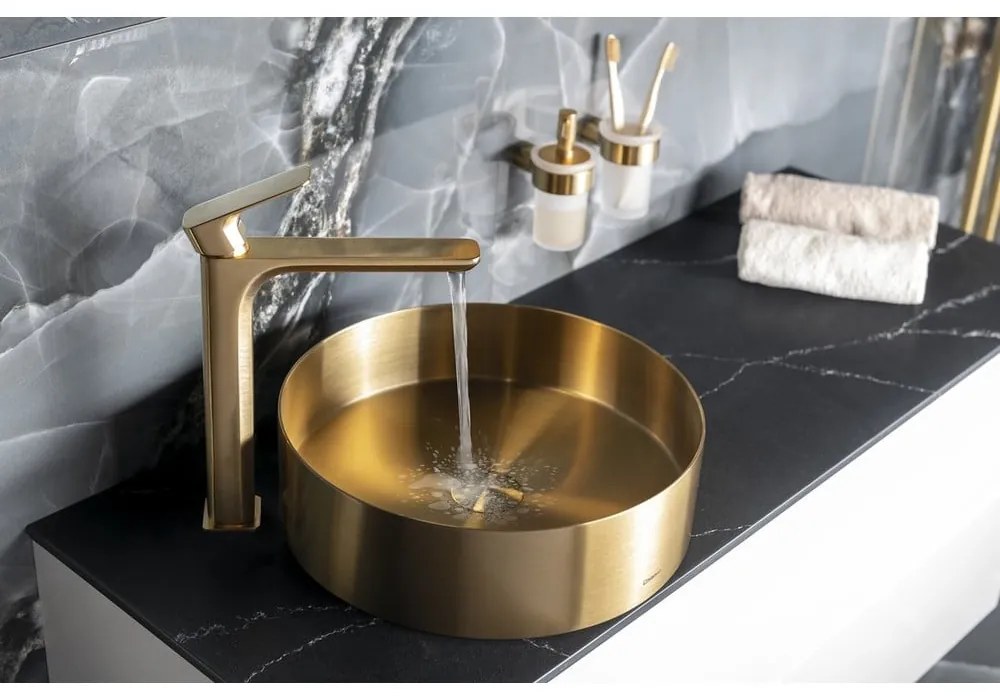 Baterie aurie pentru chiuvetă înaltă Spy – Sapho