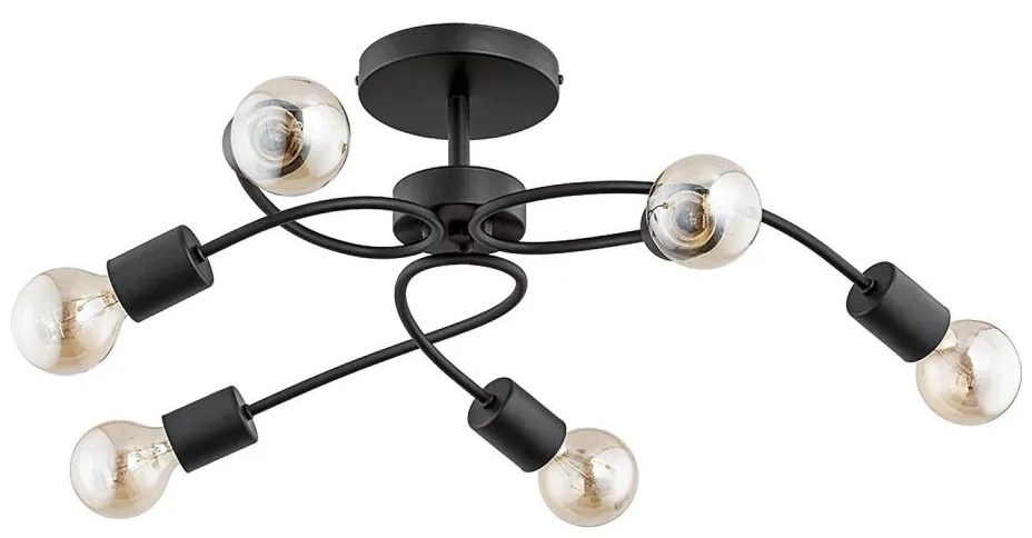 Lustră aplicată HELIX 6xE27/15W/230V neagră