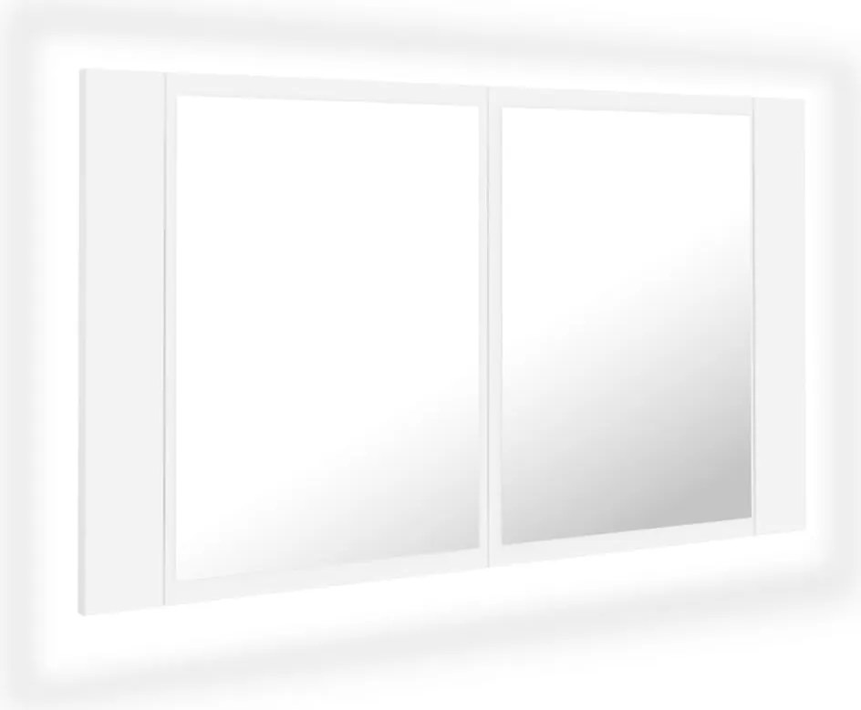 vidaXL Dulap de baie cu oglindă și LED, alb, 80x12x45 cm