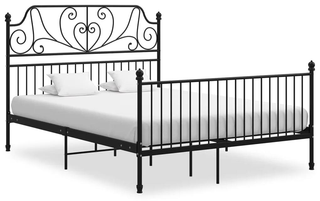 324853 vidaXL Cadru de pat, negru, 160x200 cm, metal