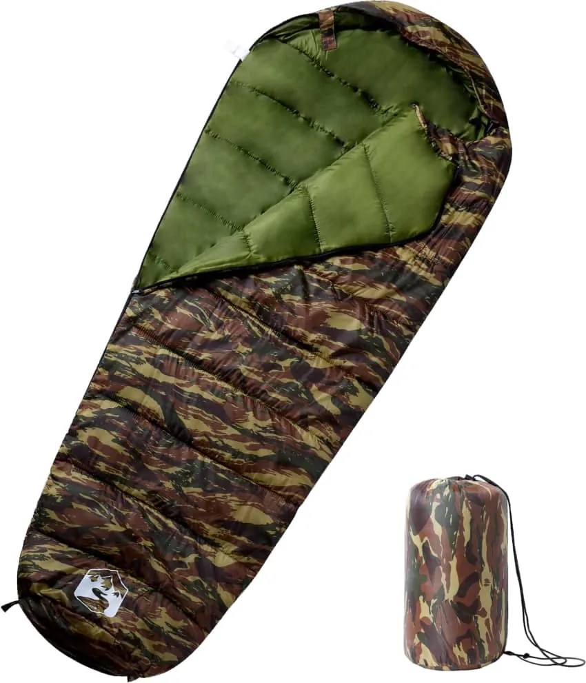 vidaXL Sac de dormit tip mumie pentru adulți de camping, 3 anotimpuri