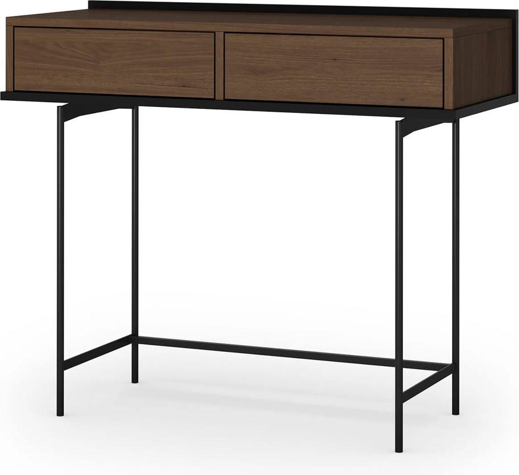 Masa toaletă Zenar 100 cm cu sertare - nuc elegant / negru